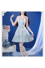 ChuShouMao Love and Deepspace Heroine Midnight Bloom Blue Dress Cosplay Costume